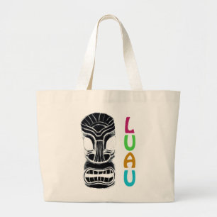 Monster Tiki Mask Luau Large Tote Bag