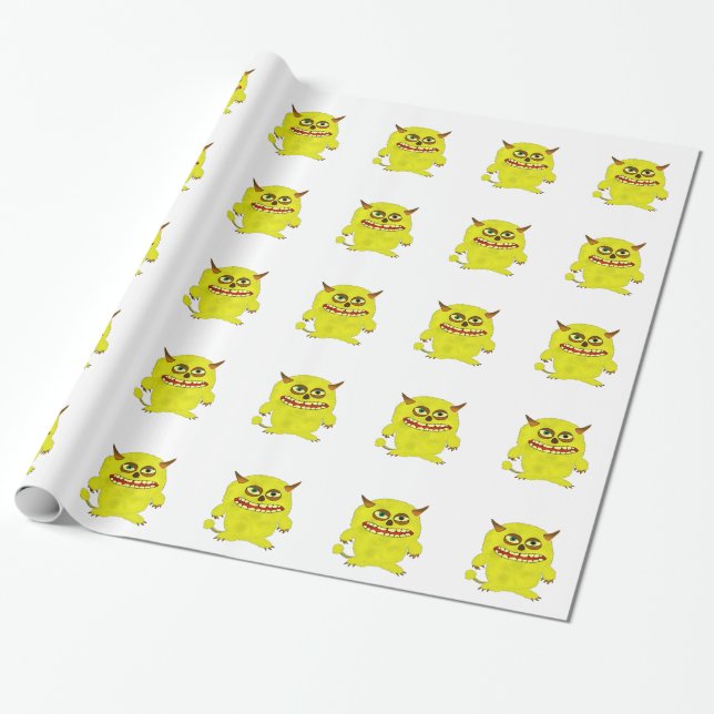 monster troll halloween shudder wrapping paper (Unrolled)