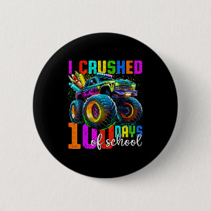 Monster Truck 100th Day Of School Boys 100 Days Of 6 Cm Round Badge