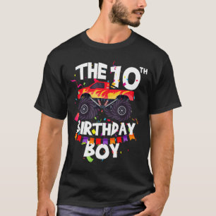 Monster Truck 10th Birthday Boy Funny 10 Years Old T-Shirt