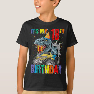 Monster Truck 18 Year Old Tee 18th Birthday Boy Mo