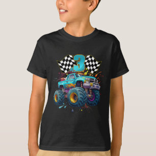 Monster Truck 3 Years Old Boy 3rd Awesome Birthday T-Shirt