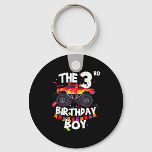 Monster Truck 3rd Birthday Boy Funny 3 Years Old B Key Ring