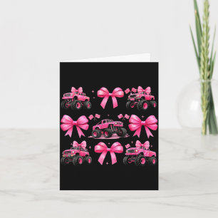 Monster truck 4 wheeler offroad girl coquette bow card