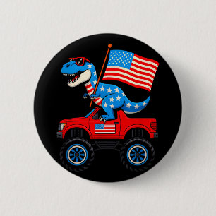 Monster truck 4th of july american flag patriotic 6 cm round badge