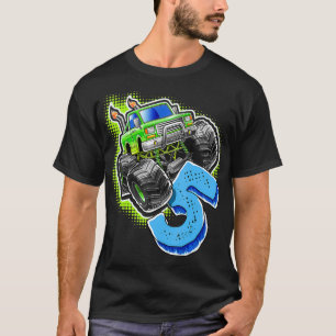 Monster Truck 5th Birthday Retro Vintage Birthday T-Shirt