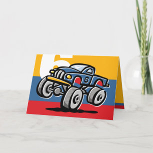 Monster Truck 6th Birthday Card