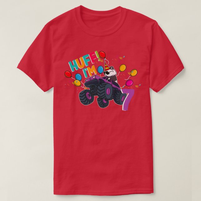 Monster Truck 7 Panda Driver Cute Bear Pet Animal T-Shirt (Design Front)