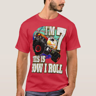 Monster Truck 7 Year Old Birthday 2 T-Shirt