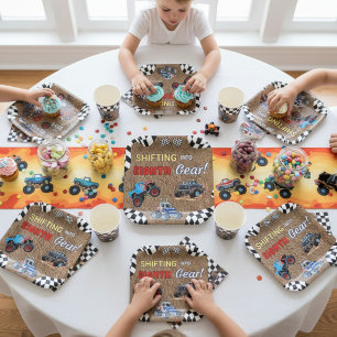 Monster Truck 8th Birthday Shifting Into Eighth  Paper Plate