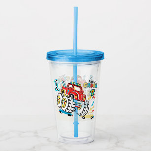 Monster truck acrylic tumbler
