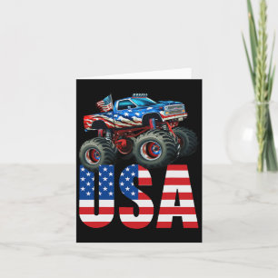 Monster Truck American Flag July 4th Usa Racing Fo Card