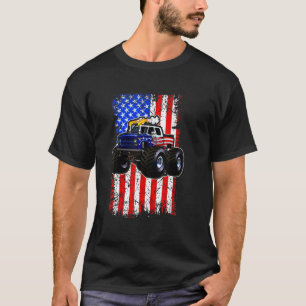 Monster Truck American Flag Racing Usa Patriotic B T-Shirt