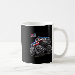 Monster Truck American Flag Toddler Boys 4th Of Ju Coffee Mug