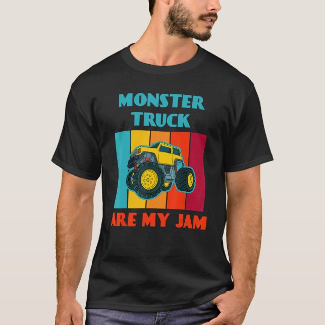 Monster Truck Are My Jam Car  Trucker T-Shirt (Front)