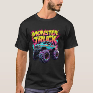 Monster Truck Are My Jam Colourful Graffiti Toddle T-Shirt