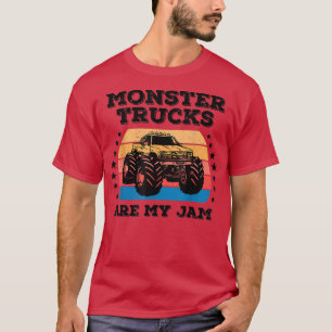 Monster Truck Are My Jam Retro Vintage Sunset Wome T-Shirt