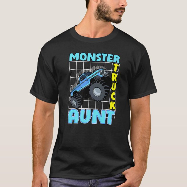 Monster Truck Aunt Monster Truck Family Fans   T-Shirt (Front)