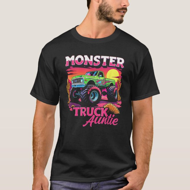 Monster Truck Auntie Matching Family Monster Truck T-Shirt (Front)