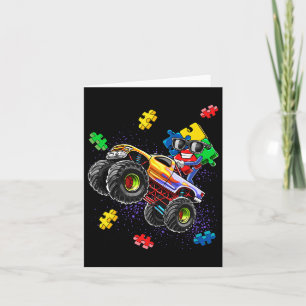 Monster Truck Autism Awareness Puzzle Piece Gift F Card
