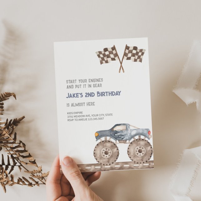 Monster Truck Bash Birthday Invitation  (Creator Uploaded)