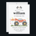 Monster Truck Bash Car Race Flags Kids Birthday Invitation<br><div class="desc">Monster Truck Bash Race Watercolor Kids Birthday Invitation</div>