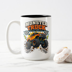 Monster Truck Big Wheels Bigger Attitude Fans Two-Tone Coffee Mug
