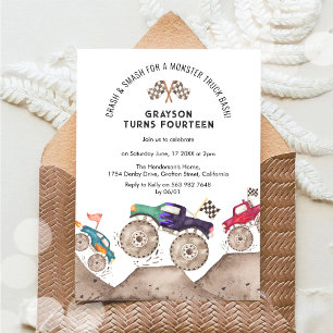 Monster Truck Birthday Bash Invitation