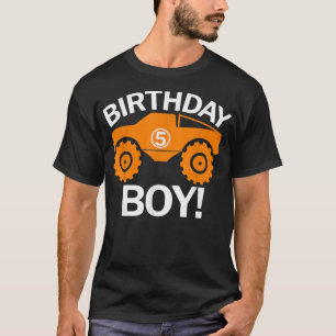 Monster Truck Birthday Boy 5th Birthday T Shirt