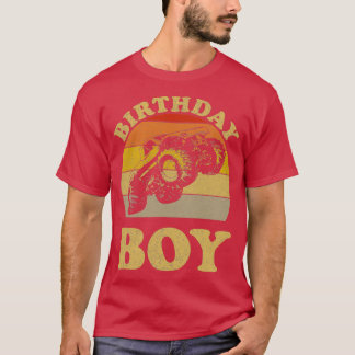 Monster Truck Birthday Boy Vintage Retro Sunset Fo T-Shirt