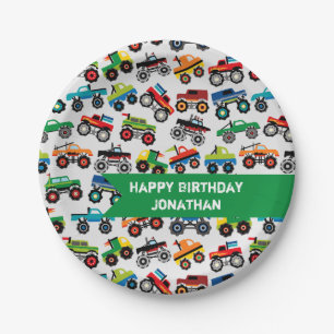 Monster Truck Birthday Custom Paper Plate