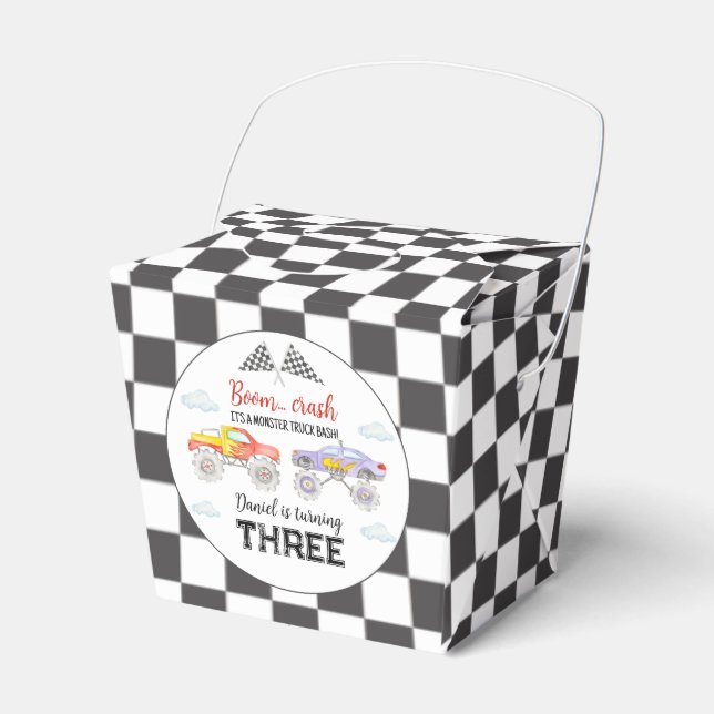 Monster Truck Birthday Favour Box (Front Side)