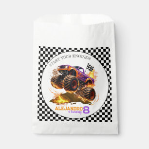 Monster Truck Birthday Fire Flames Favour Bags