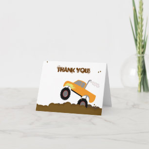 Monster Truck Birthday Folded Thank you note Card