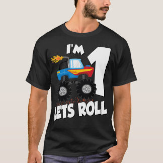 MONSTER TRUCK BIRTHDAY Im 1 Lets Roll T-Shirt