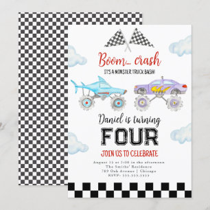 Monster Truck Birthday Invitation