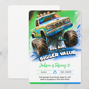 Monster Truck Birthday  Invitation