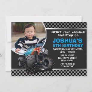 Monster Truck Birthday Invitation