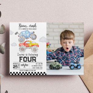 Monster Truck Birthday Invitation
