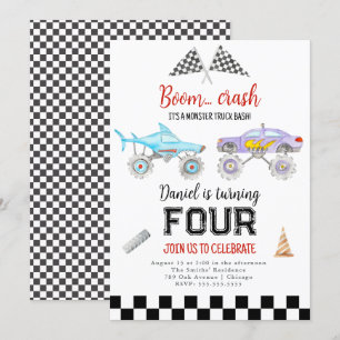 Monster Truck Birthday Invitation