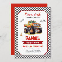 Monster Truck Birthday Invitation Any Age