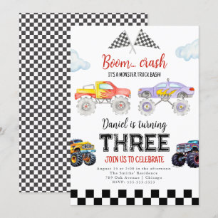 Monster Truck Birthday Invitation Monster Truck