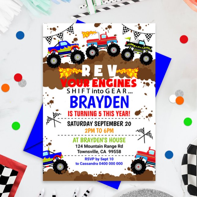 Monster Truck Birthday Invitation Monster Truck (Creator Uploaded)