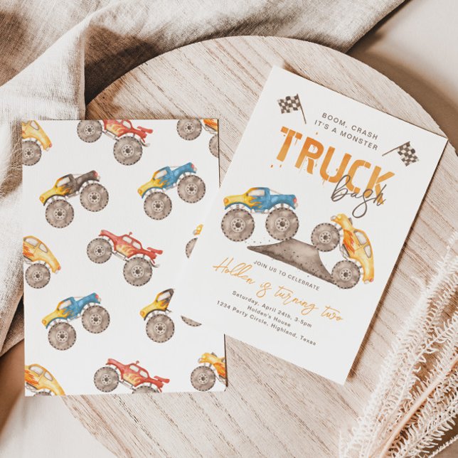 Monster Truck Birthday Invitation | Monster Truck (Creator Uploaded)