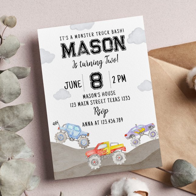 Monster Truck Birthday Invitation Racing Car (Creator Uploaded)