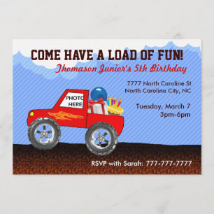 Monster Truck Birthday Invitations