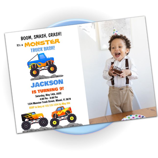 Monster Truck Birthday Invitations Trucks Photo (Monster Truck Birthday Invitations Trucks Photo)