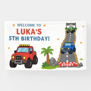 Monster Truck Birthday Party Banner