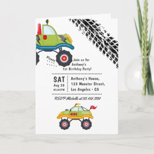 Monster Truck Birthday Party Invitation