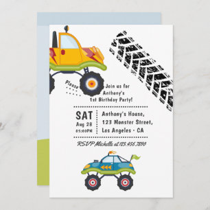 Monster Truck Birthday Party Invitation